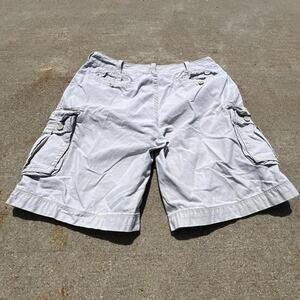 2000s vintage baggy wide leg white arizona cargo shorts